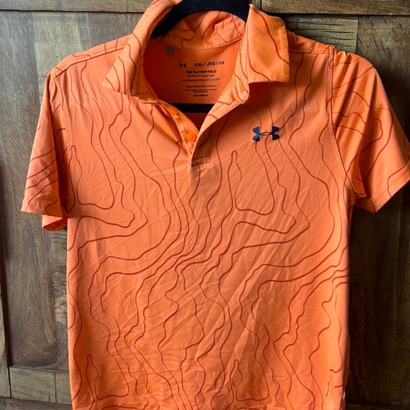 Under Armour, extra-large boys polo orange - Picture 1 of 2